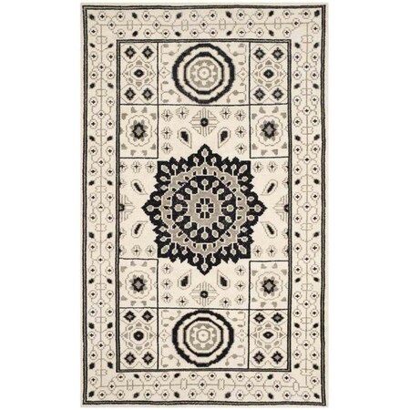 Safavieh 4 x 6 ft. Small Rectangle Kenya Hand Knotted RugIvory & Grey KNY625A-4